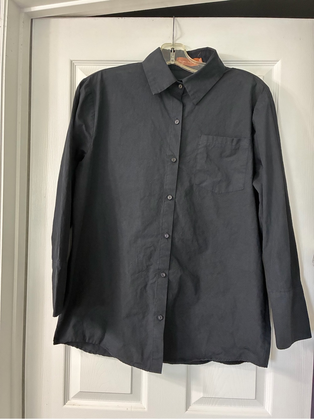 Beige Botany Black Button-Up Shirt